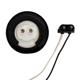 2" Round Amber/Red 13 LED Light Side Marker Clearance Reflector Lens Rubber Grommet + Removable 2 Wire Pigtail Plug IP67 Waterproof Trailers RV's Trucks Off Road Dump Truck 12V